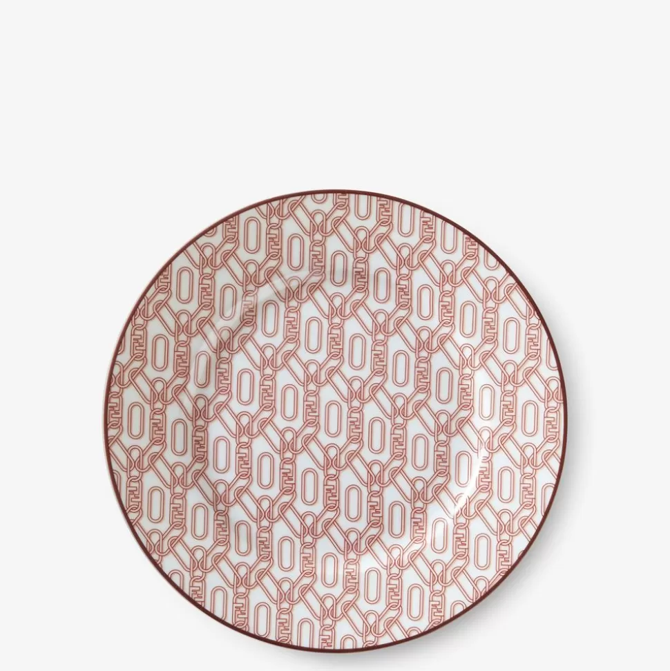 Assiettes Plates En Porcelaine Rouge Brique Et Blanche | Fendi Hot