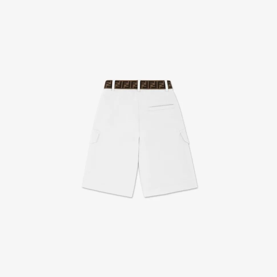 Bermuda En Gabardine Blanche | Fendi Fashion