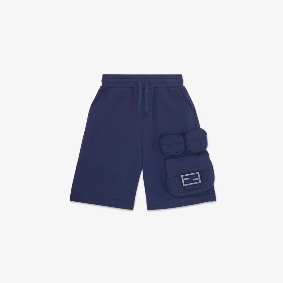 Bermuda Enfant En Molleton Bleu | Fendi Flash Sale