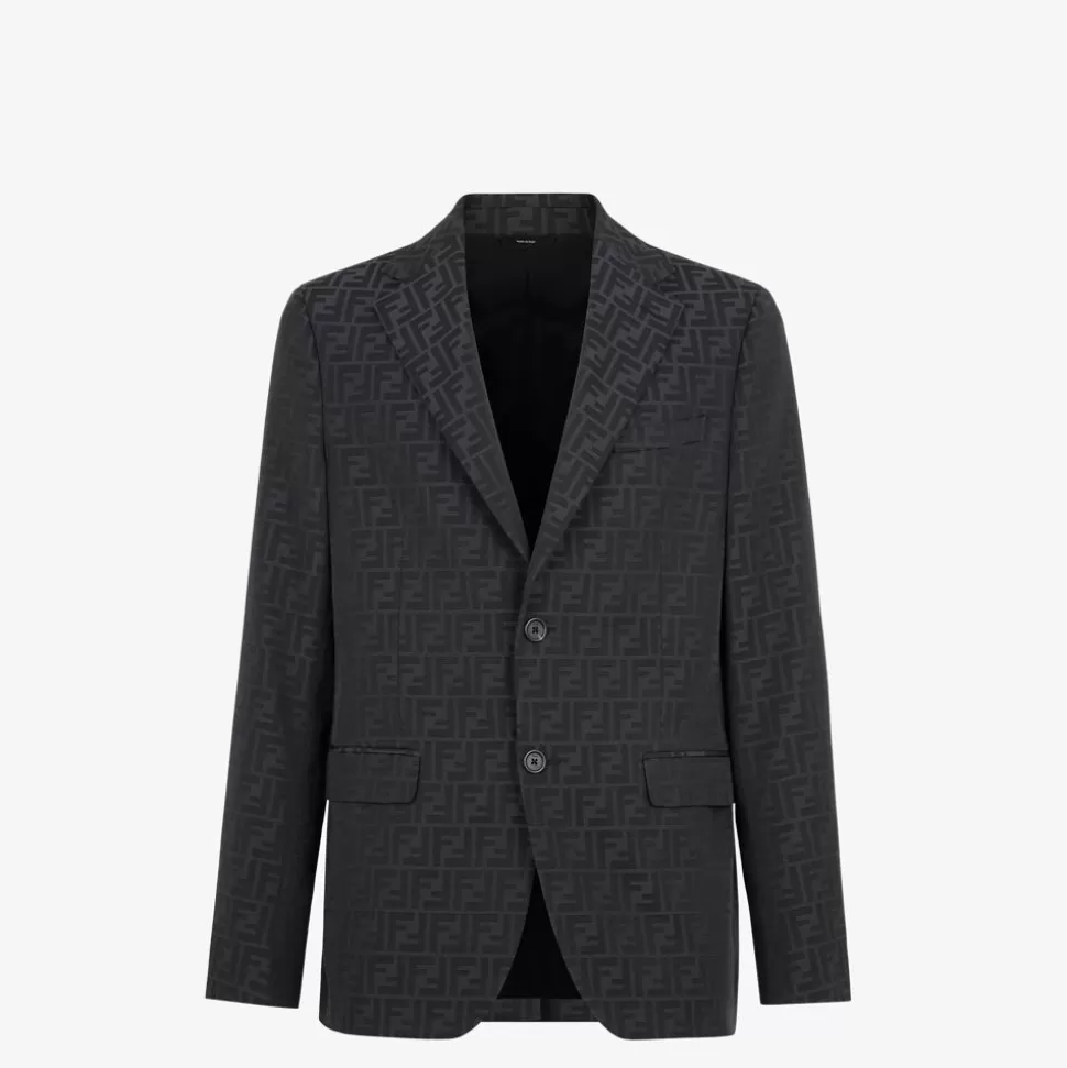 Blazer En Tissu Noir | Fendi Cheap