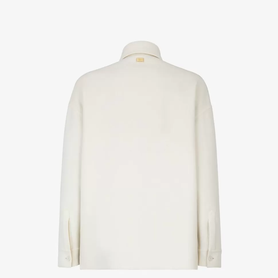 Blouson En Cachemire Blanc | Fendi Flash Sale