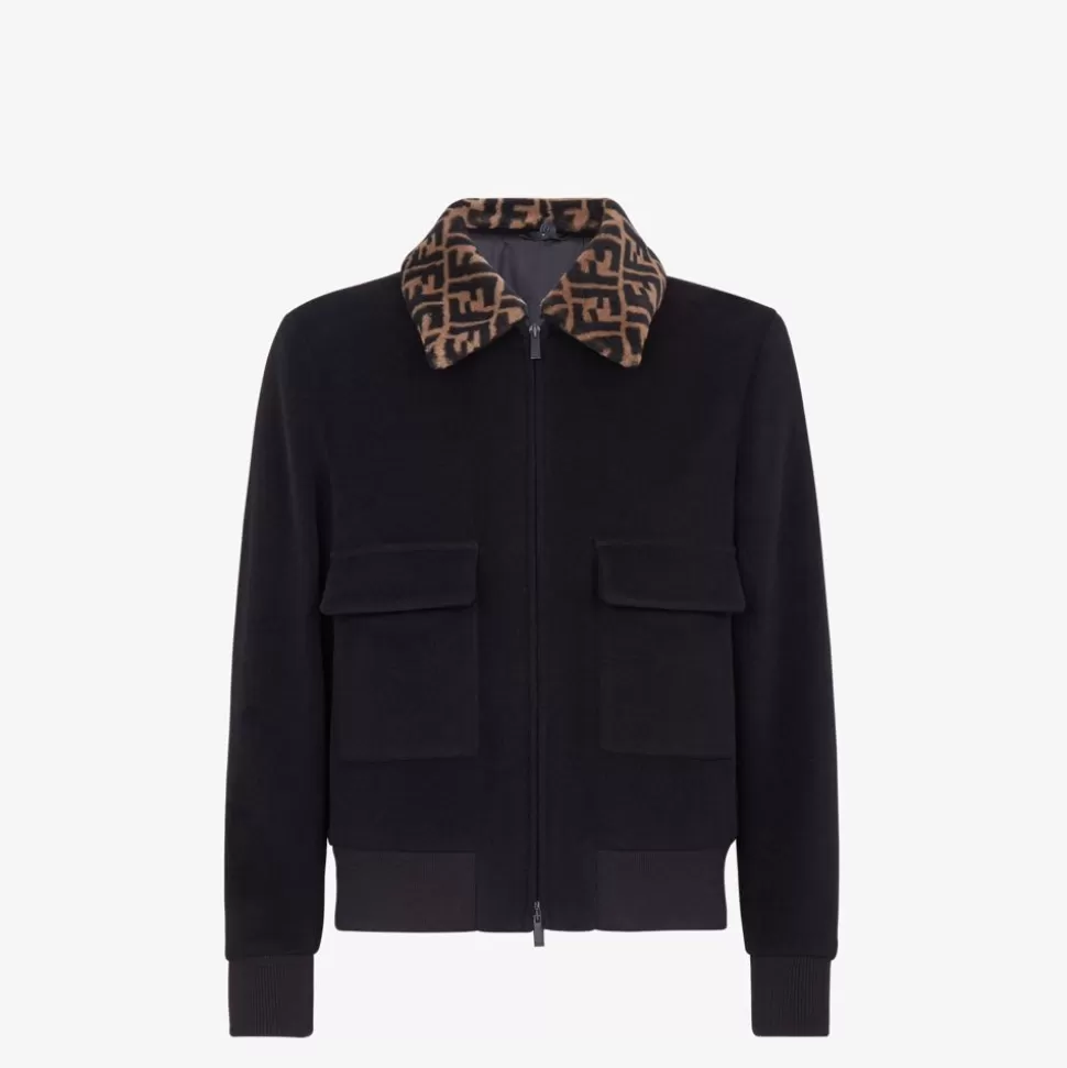 Blouson En Laine Noir | Fendi Best Sale