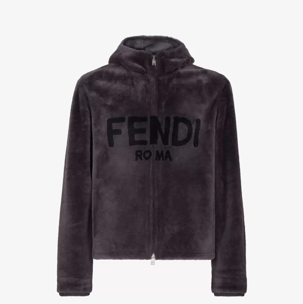 Blouson En Peau De Mouton Gris | Fendi Cheap