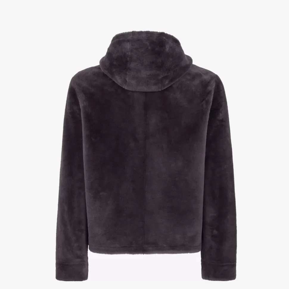 Blouson En Peau De Mouton Gris | Fendi Cheap