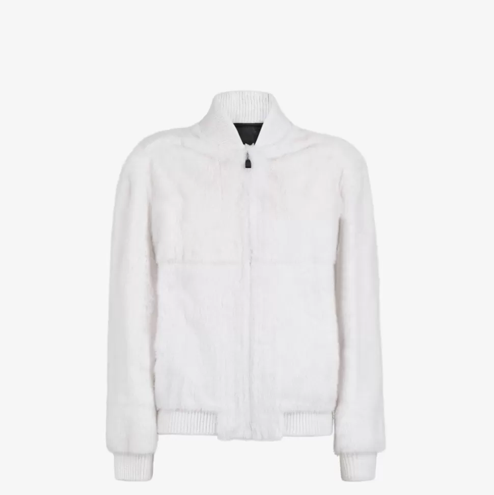 Blouson En Vison Blanc | Fendi Flash Sale