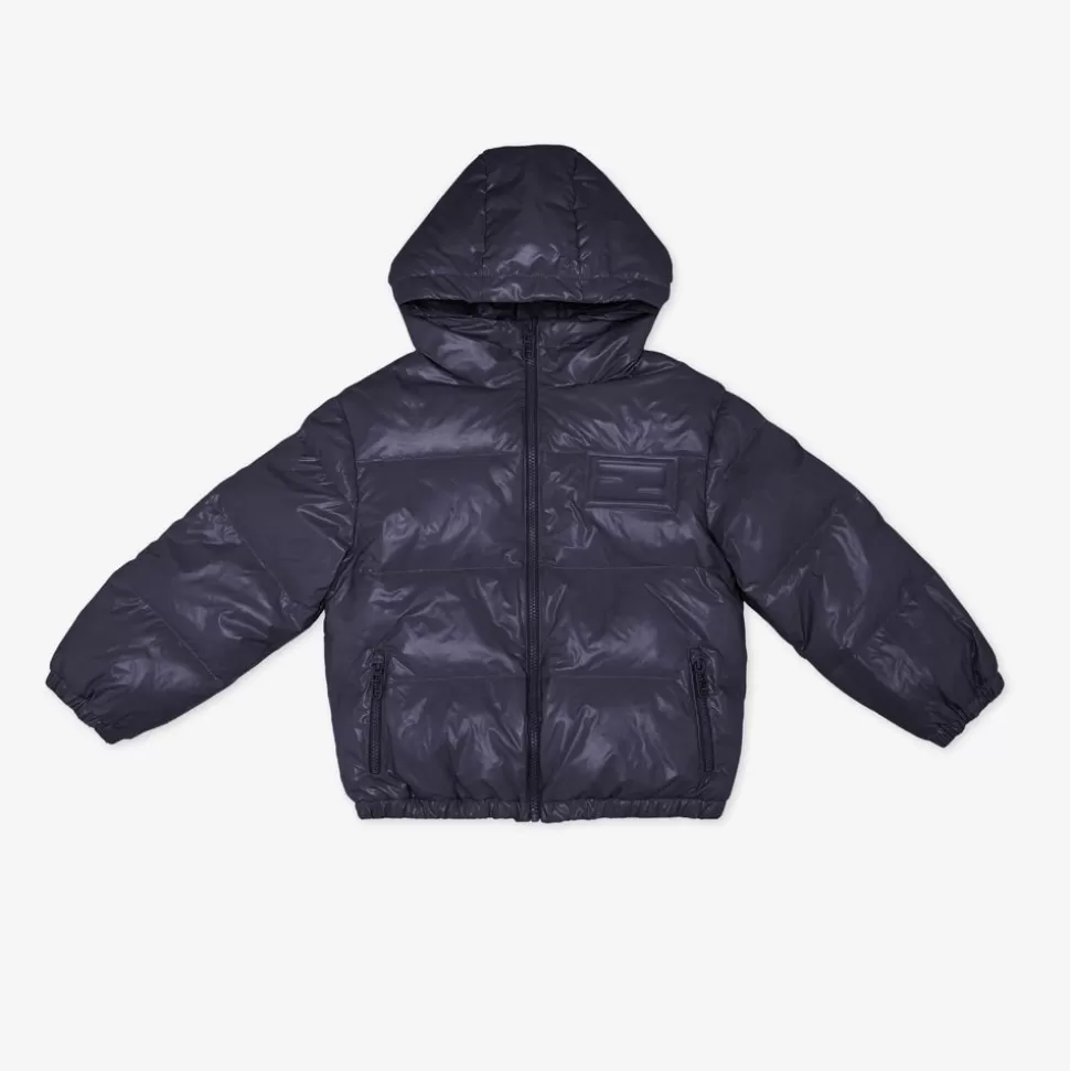 Blouson Rembourre Baguette En Nylon Bleu Marine | Fendi New