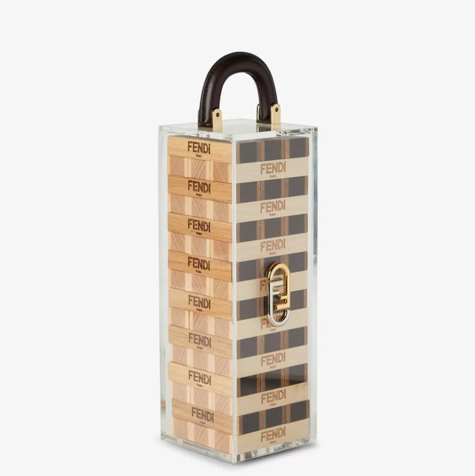 Boite En Plexiglas Et Cuir Marron | Fendi Shop