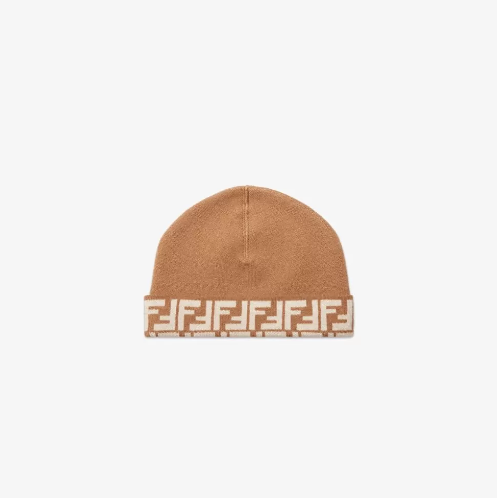 Bonnet Enfant En Laine Reversible Beige | Fendi Hot