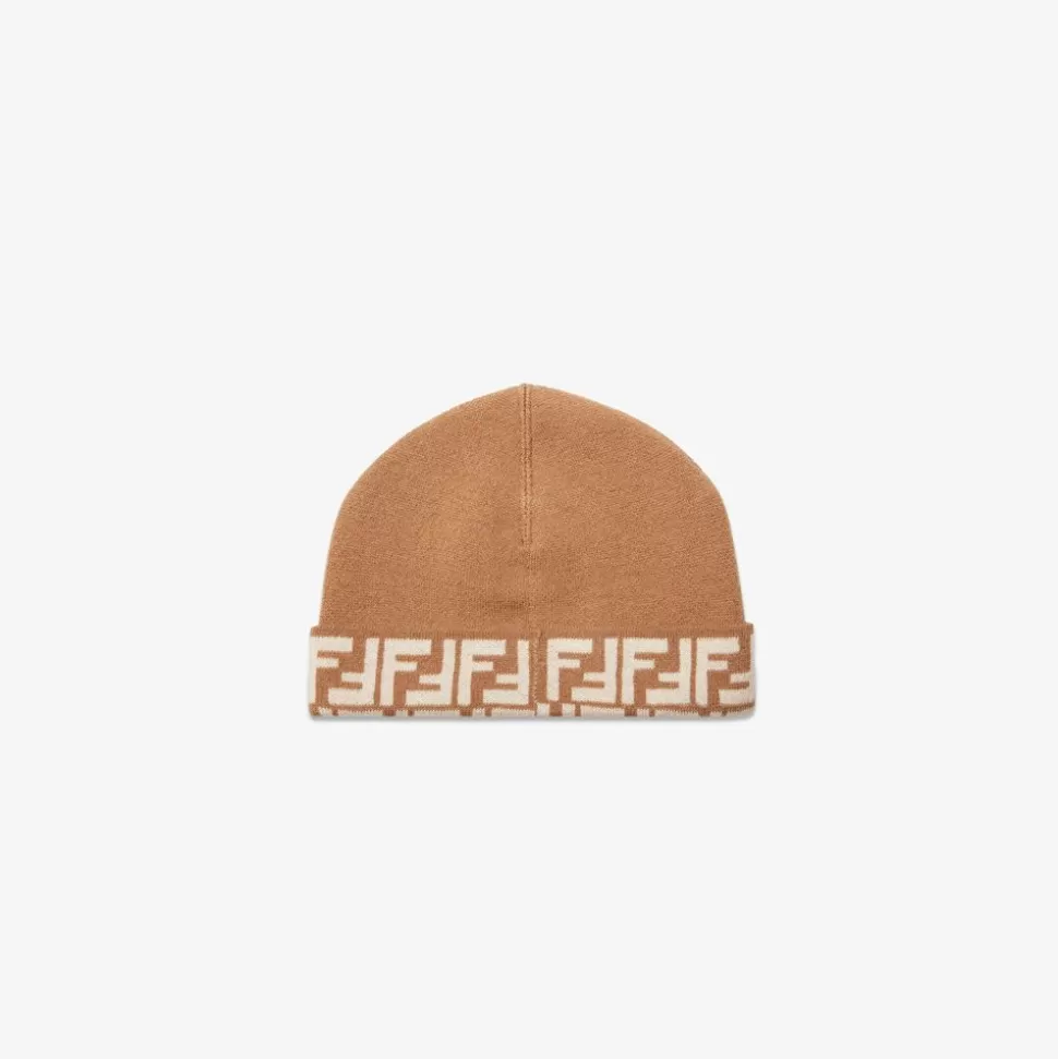 Bonnet Enfant En Laine Reversible Beige | Fendi Hot