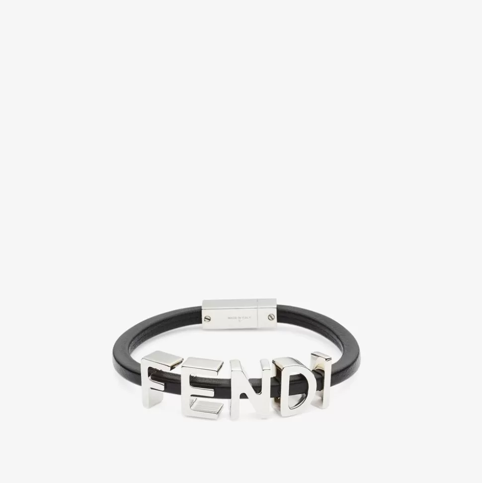 Bracelet En Cuir Noir | Fendi Shop