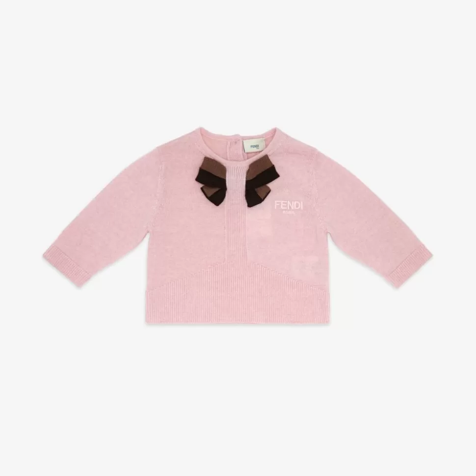 Cardigan Bebe En Maille Rose | Fendi Shop