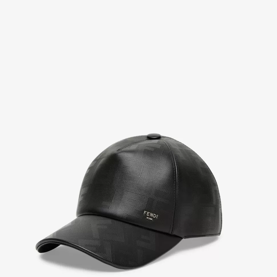 Casquette De Baseball En Cuir Noir | Fendi Hot