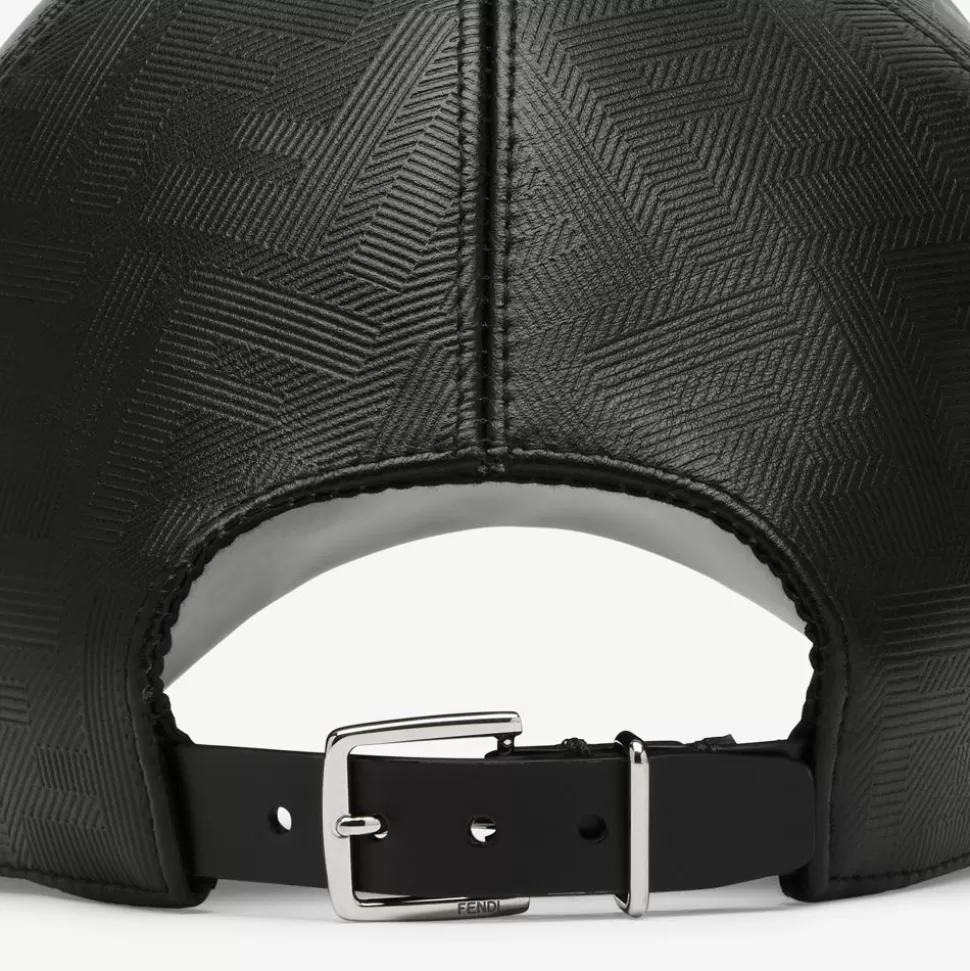 Casquette De Baseball En Cuir Noir | Fendi Hot