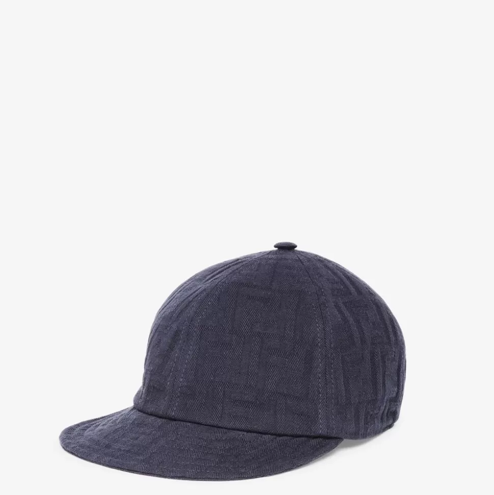 Casquette De Baseball En Denim Bleu | Fendi Online