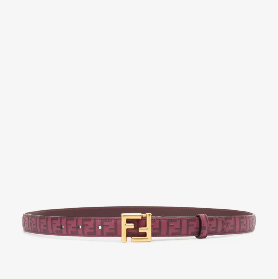 Ceinture En Cuir Bordeaux | Fendi Outlet