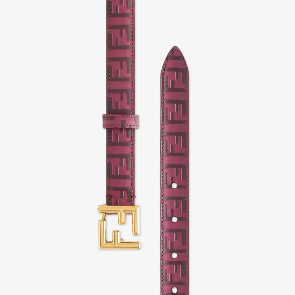 Ceinture En Cuir Bordeaux | Fendi Outlet