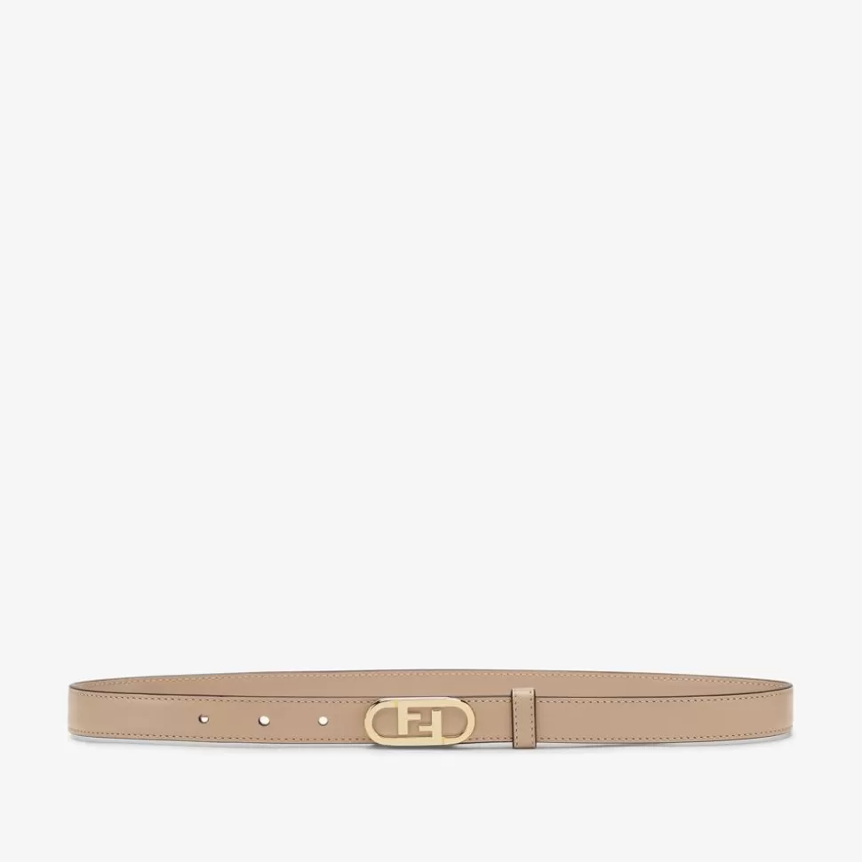 Ceinture En Cuir Gris Tourterelle | Fendi Online