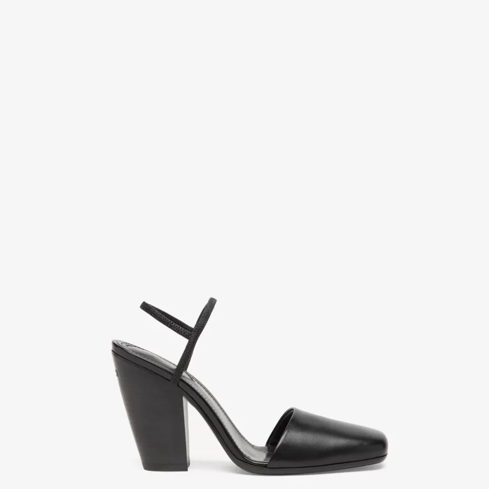 Chaussures A Bride Arriere En Nappa Noir | Fendi Online