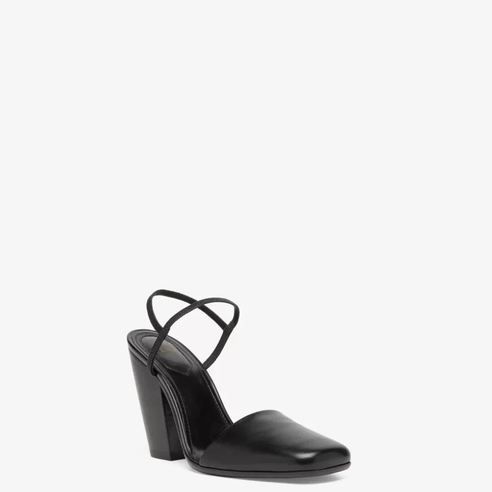 Chaussures A Bride Arriere En Nappa Noir | Fendi Online