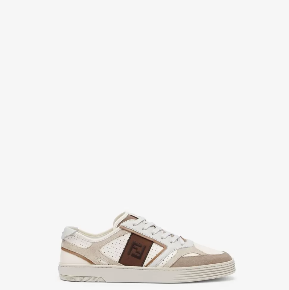 Chaussures Basses En Cuir Beige | Fendi Shop