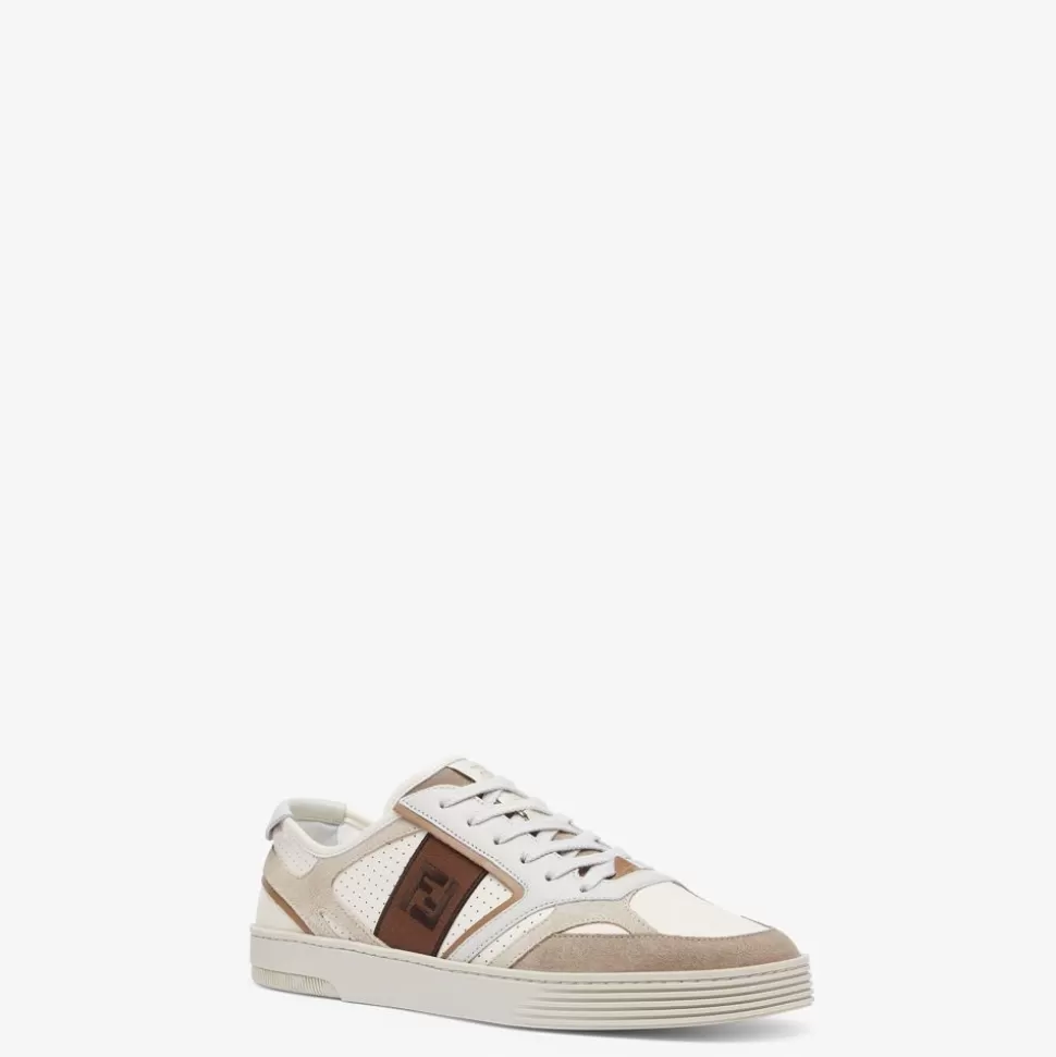 Chaussures Basses En Cuir Beige | Fendi Shop