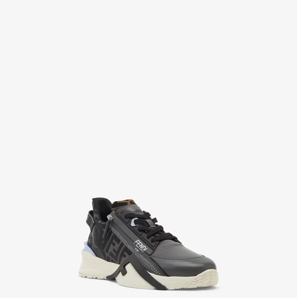 Chaussures Basses En Cuir Gris | Fendi Sale