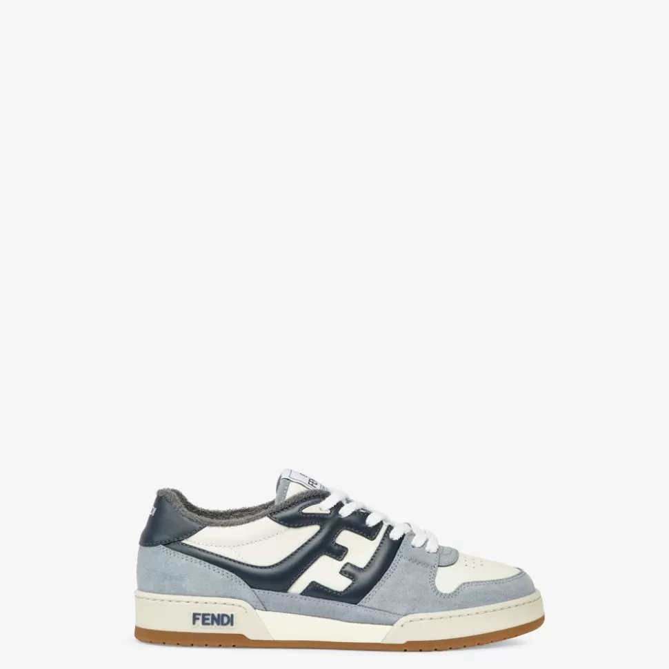 Chaussures Basses En Cuir Suede Bleu Clair | Fendi Discount