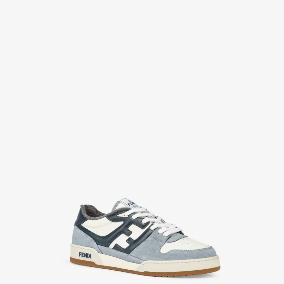 Chaussures Basses En Cuir Suede Bleu Clair | Fendi Discount