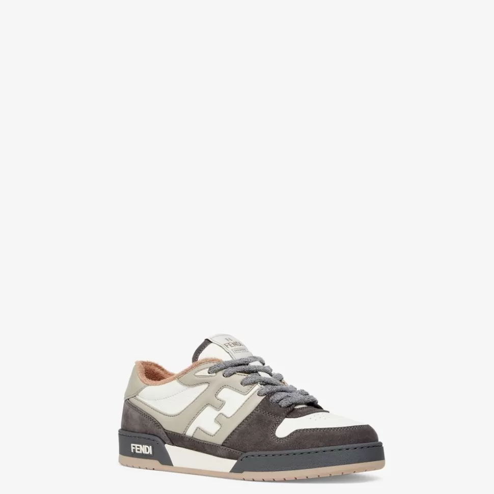 Chaussures Basses En Cuir Suede Gris | Fendi Flash Sale