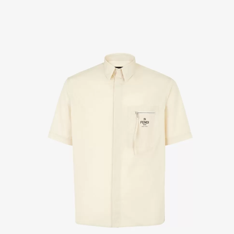 Chemise En Coton Beige | Fendi Clearance