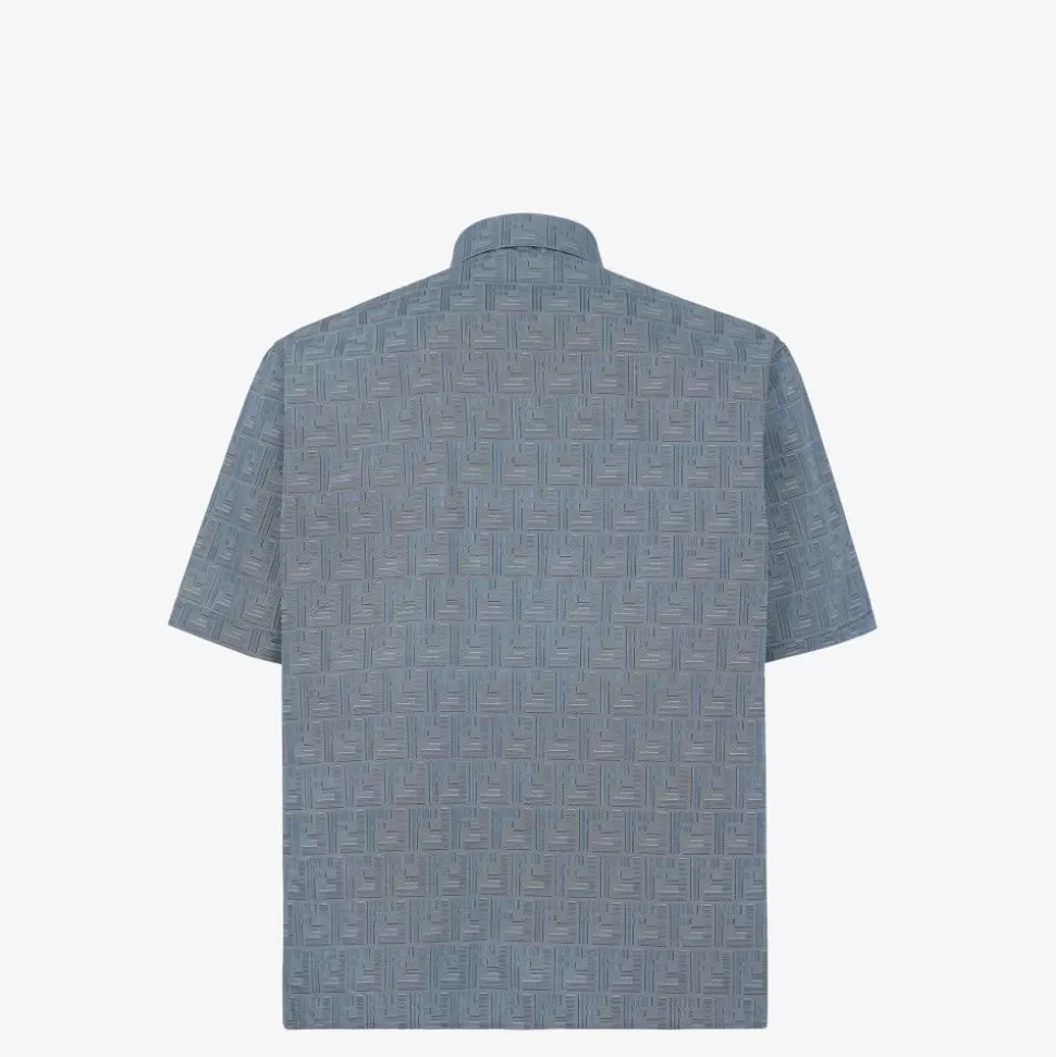 Chemise En Coton Bleu | Fendi Outlet