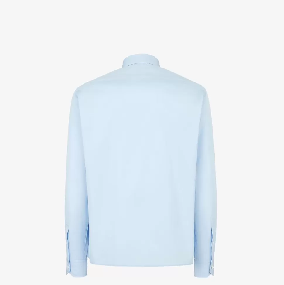 Chemise En Coton Bleu Clair | Fendi Sale