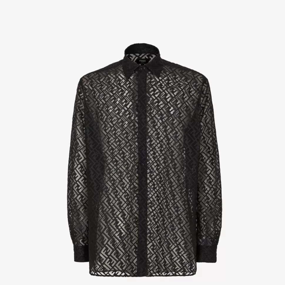 Chemise En Coton Noir | Fendi Best Sale