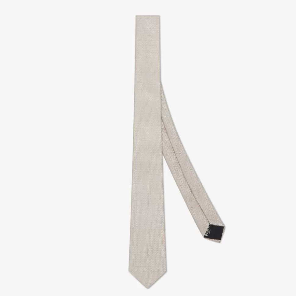 Cravate En Soie Couleur Taupe | Fendi Best