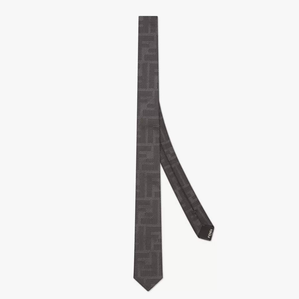 Cravate En Soie Noire | Fendi Clearance