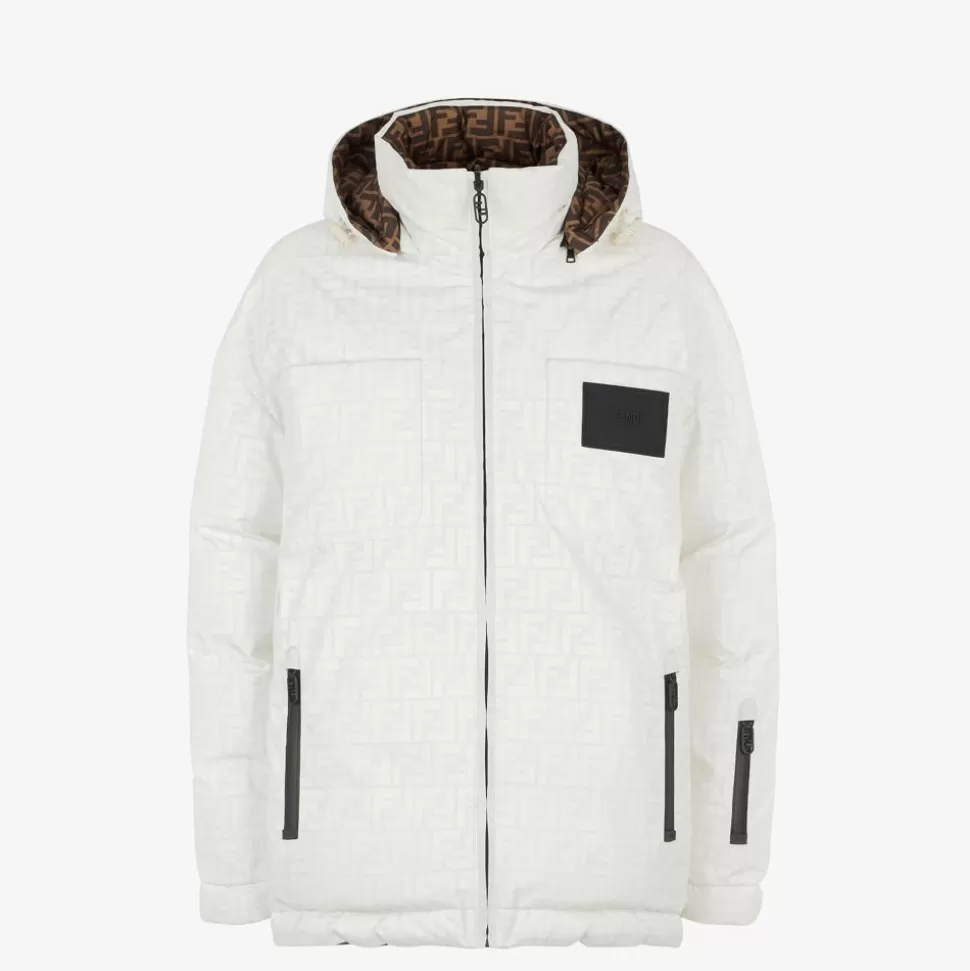 Doudoune En Nylon Ff Blanc | Fendi Sale