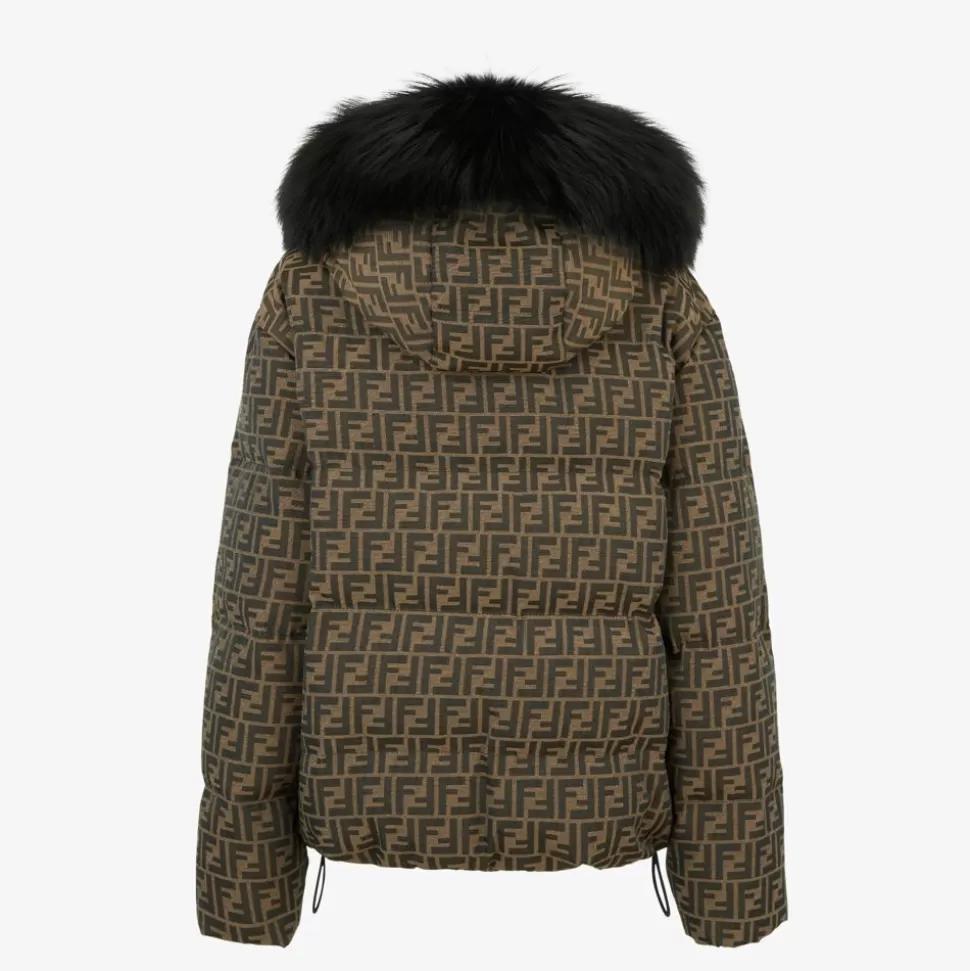 Doudoune En Toile Ff Marron | Fendi Hot