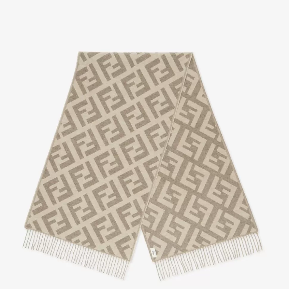 Echarpe En Cachemire Couleur Taupe | Fendi Online