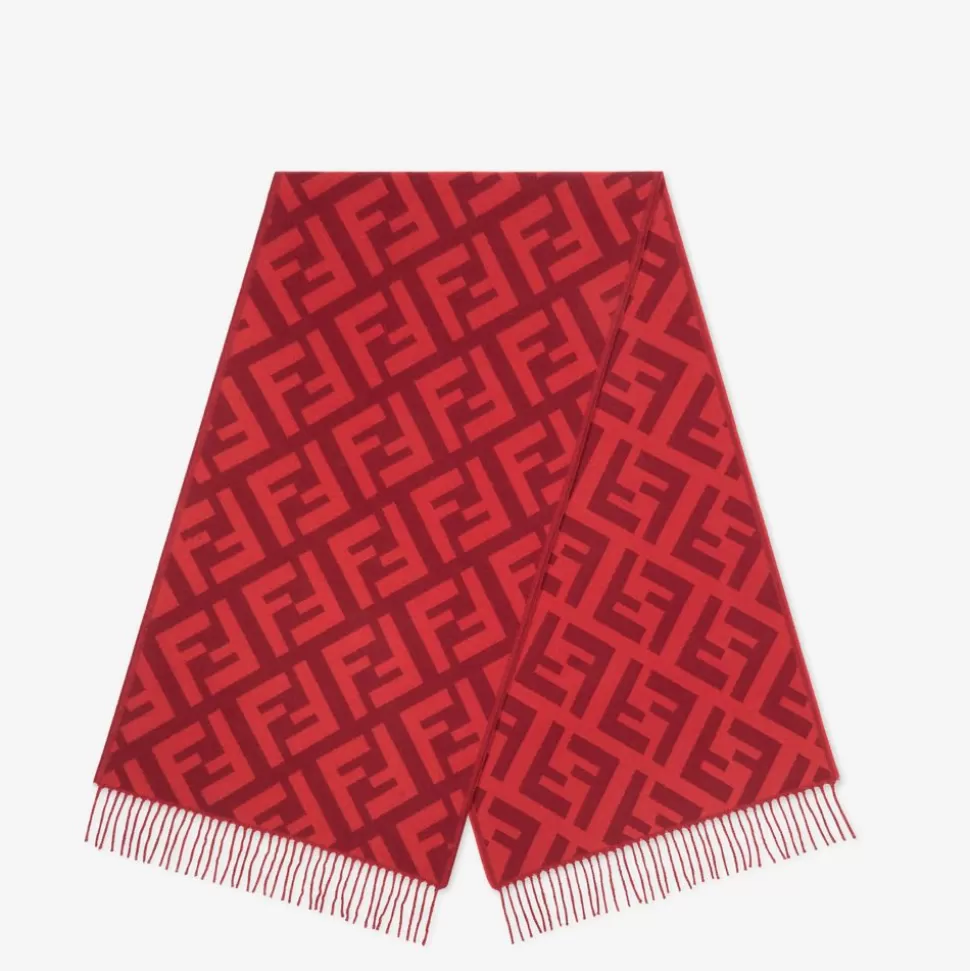 Echarpe En Cachemire Rouge | Fendi Clearance