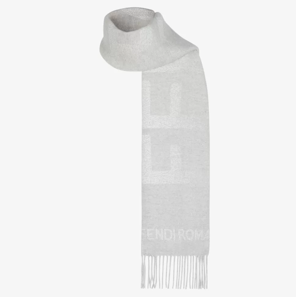 Echarpe En Laine Et Cachemire Gris | Fendi Clearance