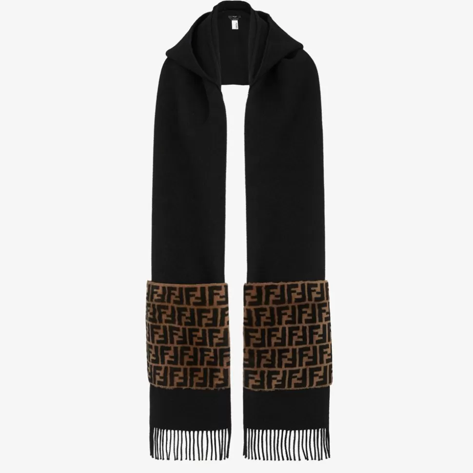 Echarpe En Laine Et Cachemire Noir | Fendi Discount