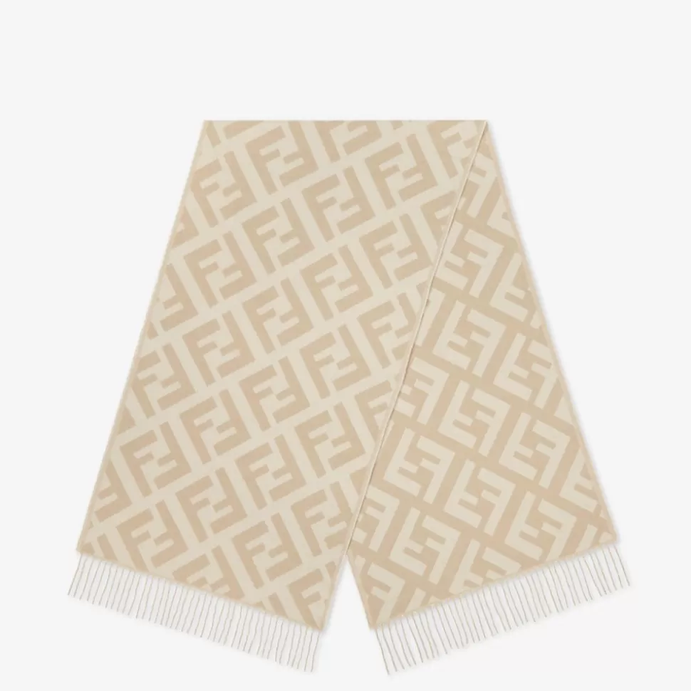 Foulard En Cachemire Beige | Fendi Clearance