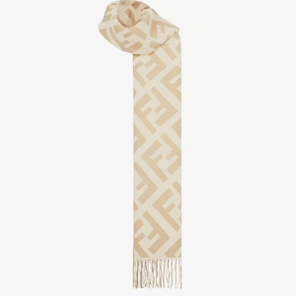 Foulard En Cachemire Beige | Fendi Clearance