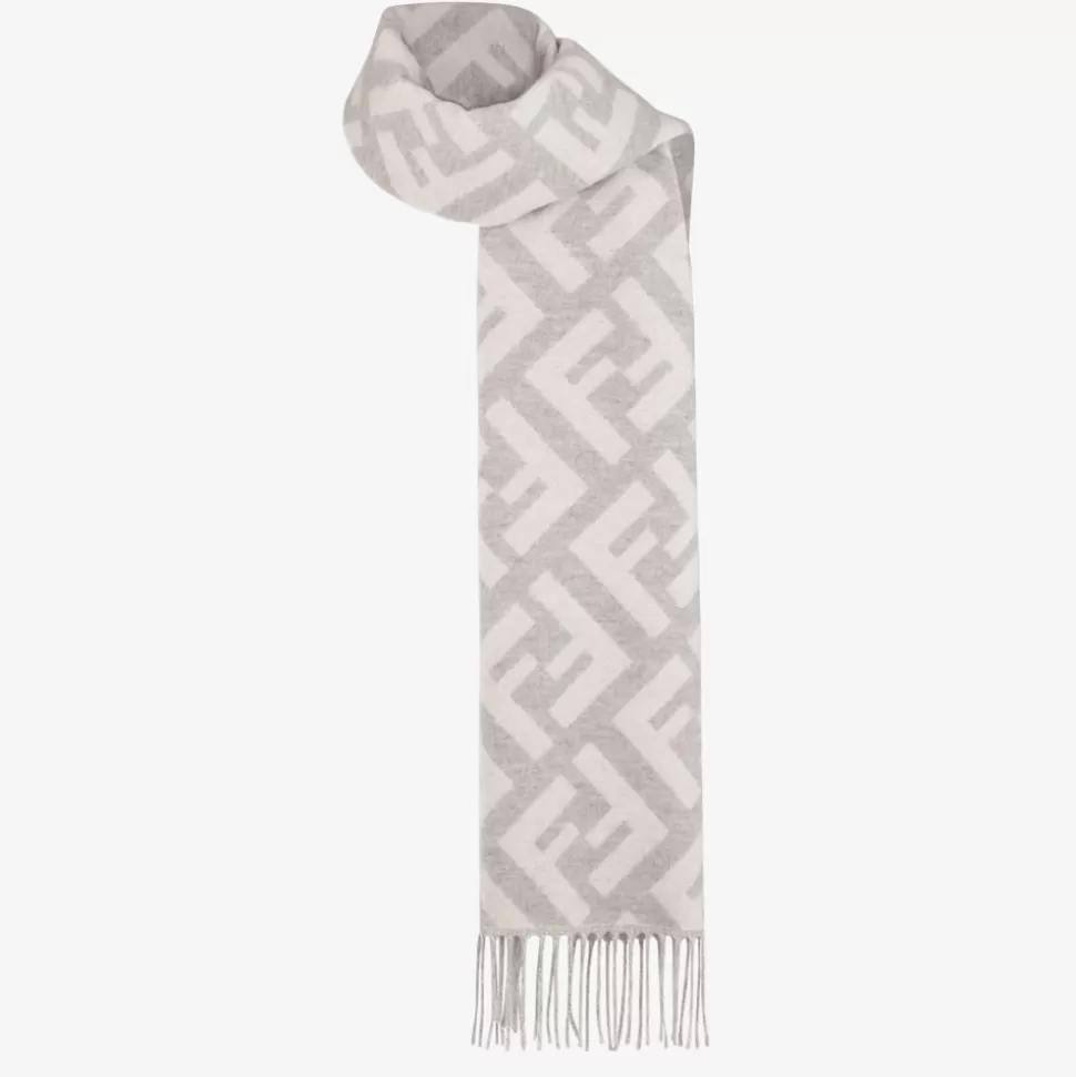 Foulard En Cachemire Gris Clair | Fendi Clearance