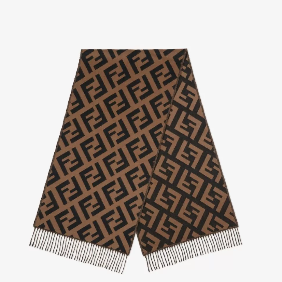 Foulard En Cachemire Marron | Fendi Best Sale