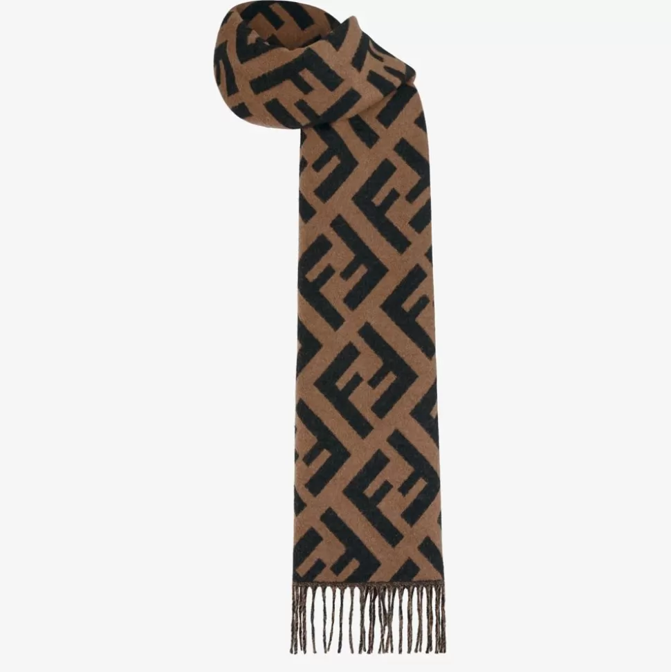 Foulard En Cachemire Marron | Fendi Best Sale