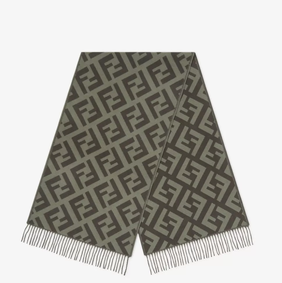 Foulard En Cachemire Vert | Fendi Flash Sale