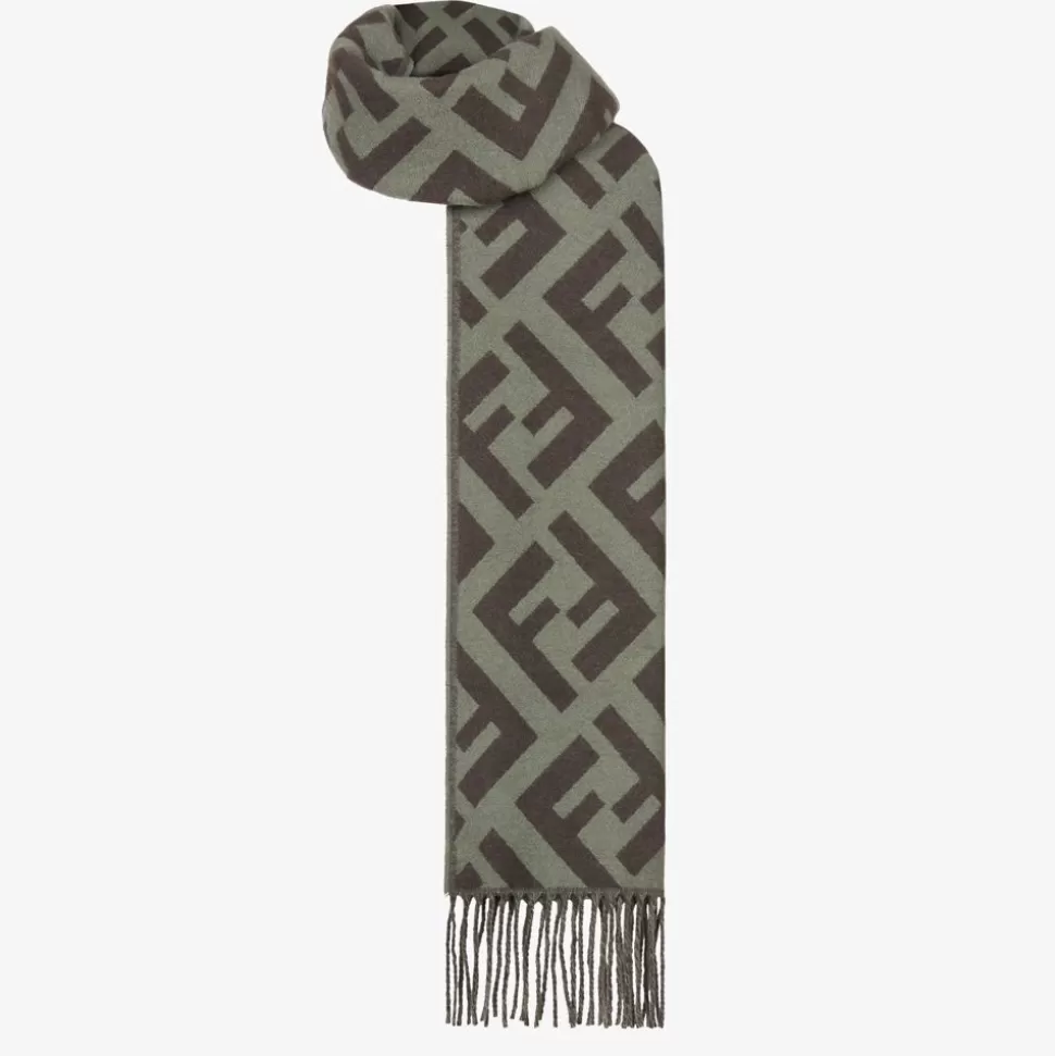 Foulard En Cachemire Vert | Fendi Flash Sale