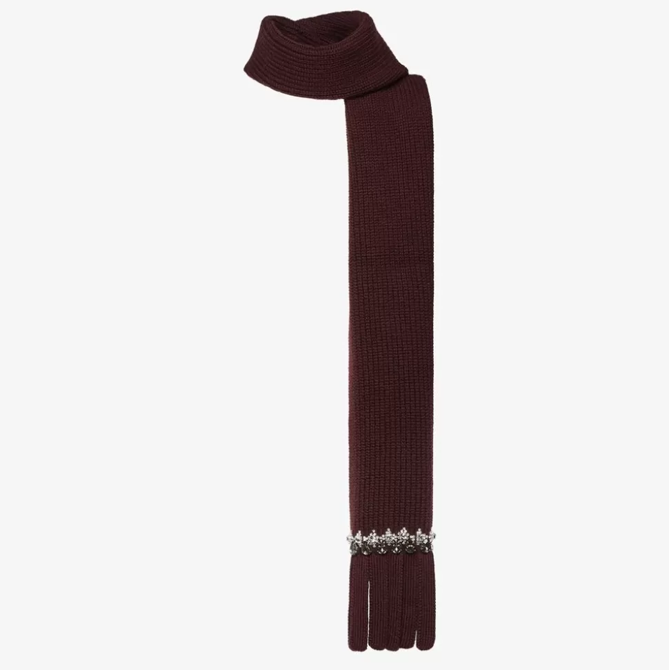 Foulard En Laine Bordeaux | Fendi Fashion