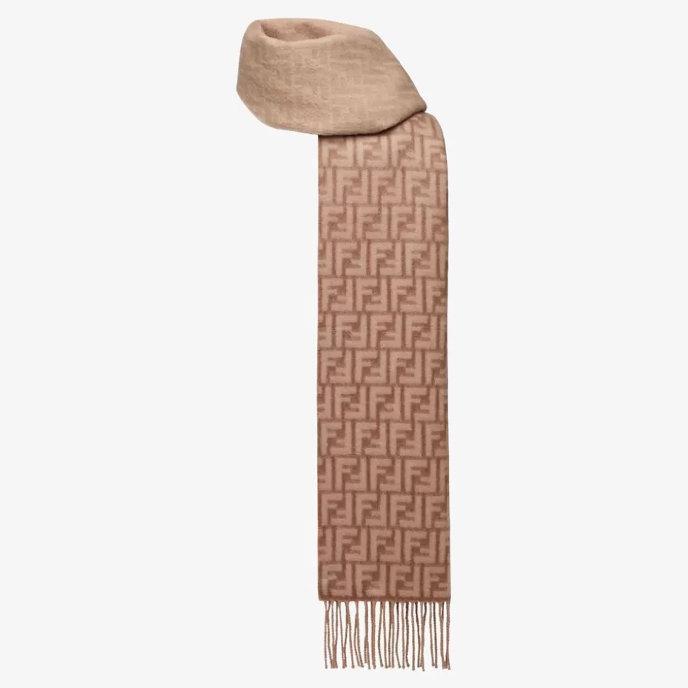 Foulard En Laine Et Cachemire Beige | Fendi Cheap